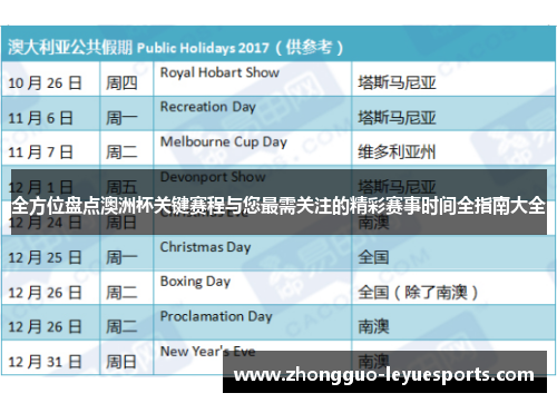 全方位盘点澳洲杯关键赛程与您最需关注的精彩赛事时间全指南大全 全方位盘点澳洲杯关键赛程与您最需关注的精彩赛事时间全指南大全